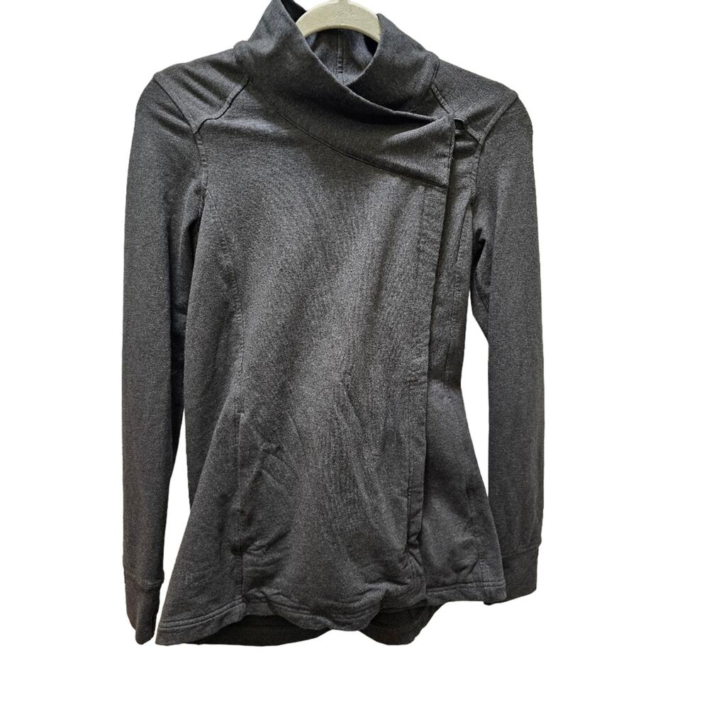 Lululemon Coast Easy Wrap dark grey heathered button jacket size 4